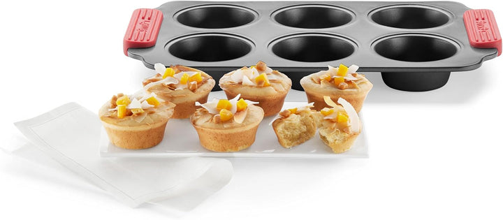 Lékué Muffin-Backform, Antihaftbeschichtet, Metall, 6 Mulden Matrite si tavi pentru copt Naty Shop