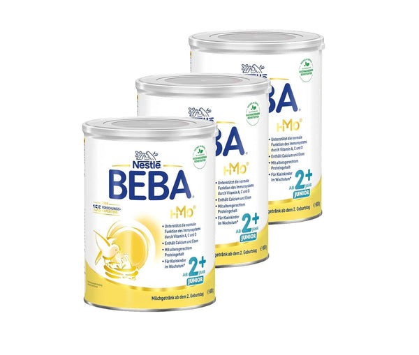 Nestle BEBA Junior 2+, de la a 2-a aniversare, mâncare pentru copii cu HMO 2'-FL, numai lactoză, fără ulei de palmier, pachet 3 (3 x 800 g) Mama si Copilul Naty Shop