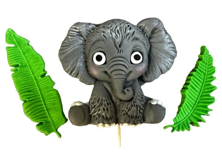 Set 3 decoratiuni comestibile din pasta de zahar, Pui de elefant Decoratiuni din Pasta de Zahar Nati Shop