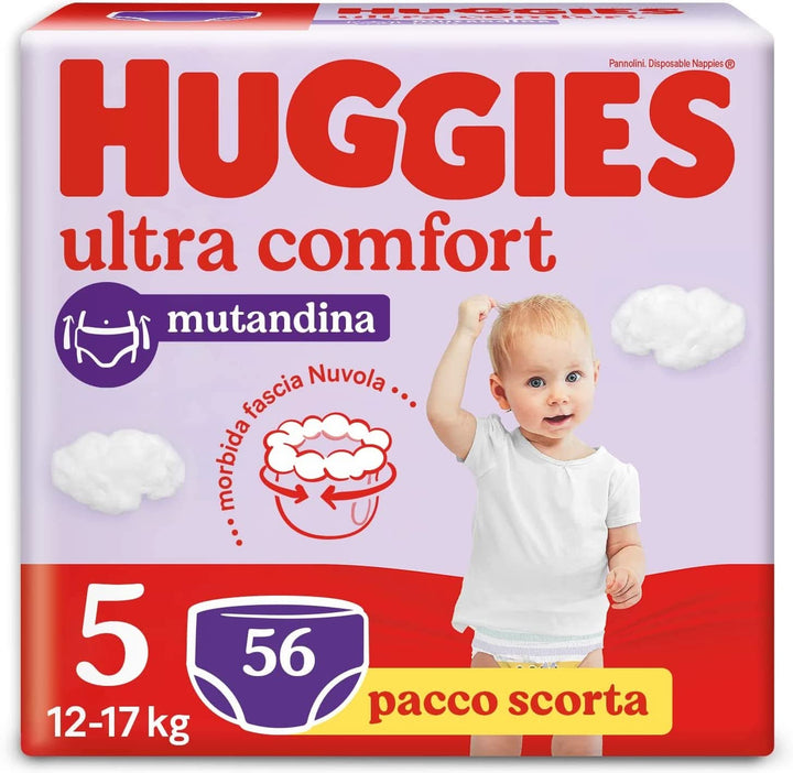 Pantaloni pentru scutece Huggies Ultra Comfort Mama si Copilul Naty Shop Marimea 5 (Pachet de 56)