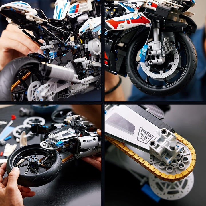 Model de motocicletă LEGO Technic BMW M 1000 RR, kit model pentru adulți, set ca un cadou pentru artizanat pentru bărbați și femei, ca decor pentru casă sau birou 42130 Seturi de constructie Besuche den LEGO-Store