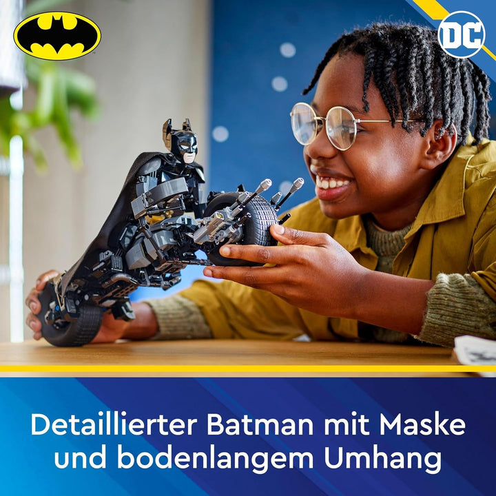 LEGO DC Batman: Batman figurină de construcție cu Batpod, jucărie pentru filmele cu supereroul, set de joacă de aventură pentru copii, cadou pentru băieți și fete 76273 Seturi de constructie Besuche den LEGO-Store
