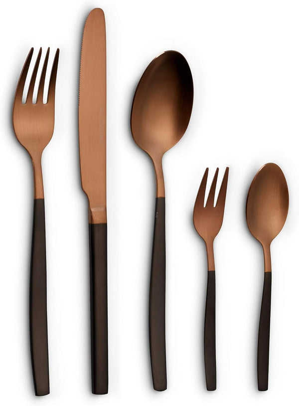 Set de tacâmuri Echtwerk Positano Due-Bronze, Black Edition, 20 piese, 4 persoane Bucatarie Naty Shop Bronz / negru