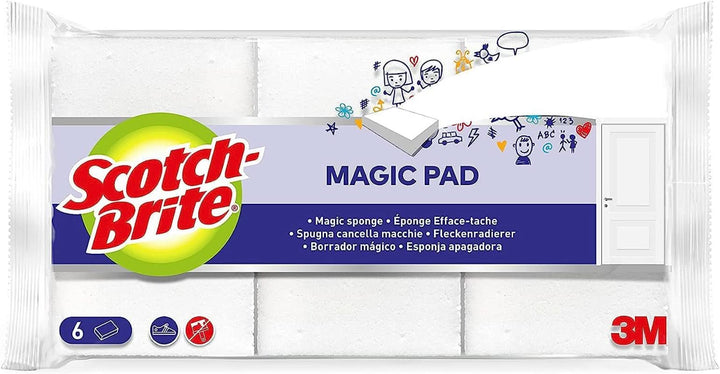 Scotch-Brite Classic Pot Cleaner, 16 bureți per pachet, burete pentru bucătărie - curăță puternic și eficient Detergenti Bucatarie Naty Shop Alb Pentru pete incapatanate