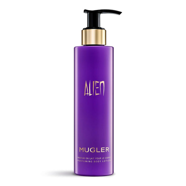 MUGLER Alien Loțiune de corp parfumată, Parfum pentru femei, Chihlimbar, Lemnos și Floral, Parfum excepțional, 200 ml