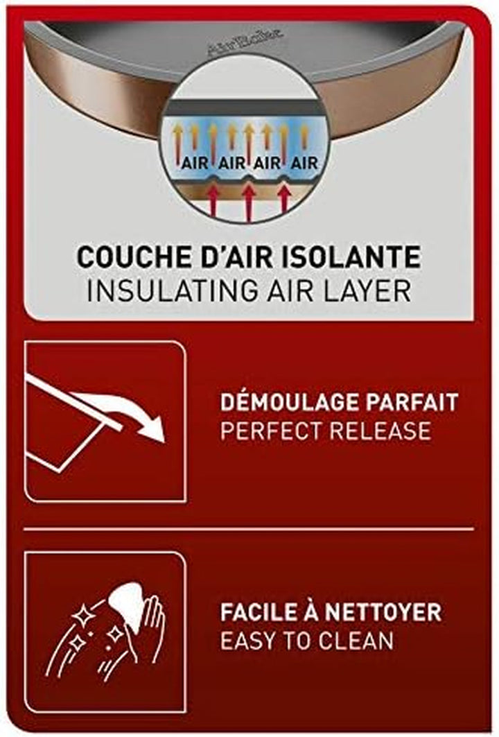 Tefal Airbake J2555014 Muffinform, Antihaftbeschichtung, Karbonstahl, Braun, 29 X 41 Cm Matrite si tavi pentru copt Naty Shop