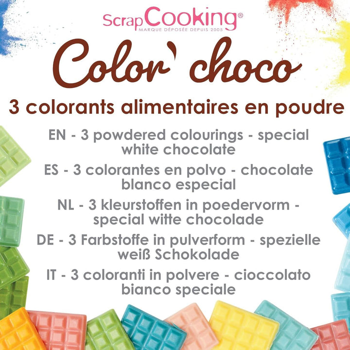 Scrap Cooking, Set 3 coloranti alimentari liposolubili, 3 x 5 grame Coloranti Alimentari Naty Shop
