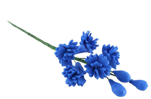 Decoratiune comestibila din zahar, Crenguta de flori albastre Nati Shop