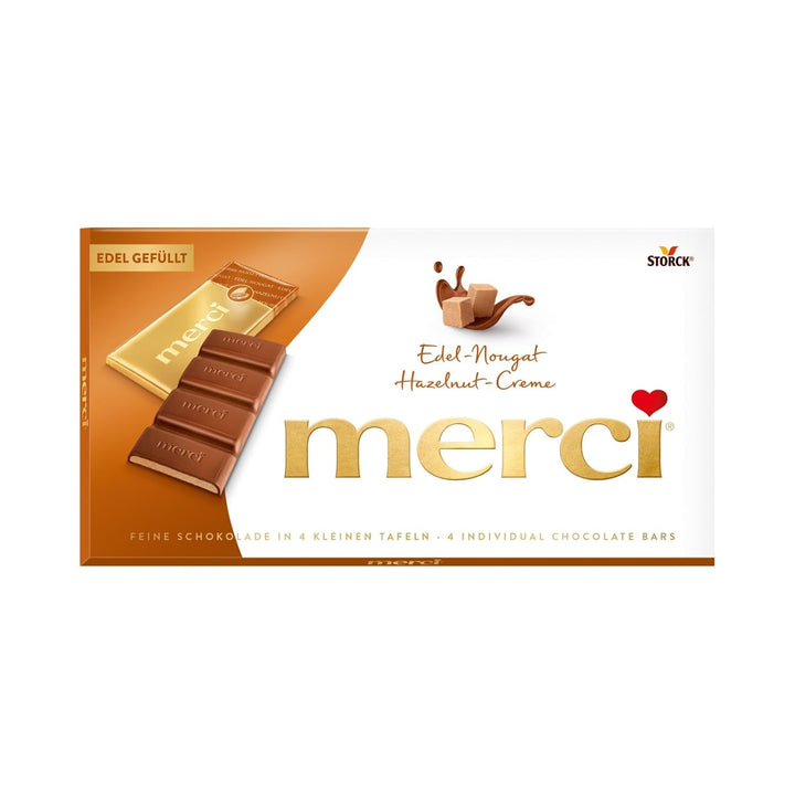 Tabletă de ciocolată Merci cremă fină, 100 grame Bomboane de Ciocolata Naty Shop 112 grame Nuga fină