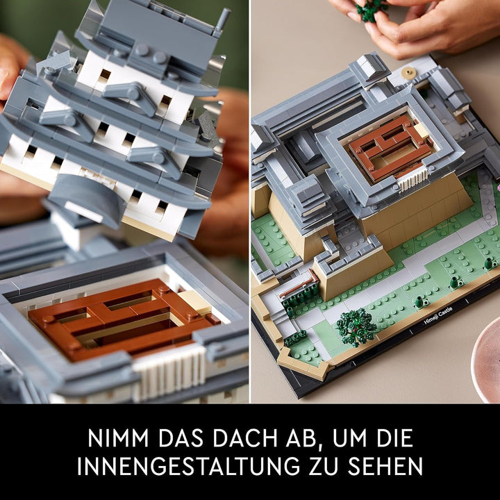 Castelul LEGO Architecture Himeji, Kit model pentru adulți, Colecția Landmark, Set pentru fanii grădinăritului creativ și ai culturii japoneze, cu copac cu flori de cireș, cadou pentru el și ea 21060 Seturi de constructie Besuche den LEGO-Store