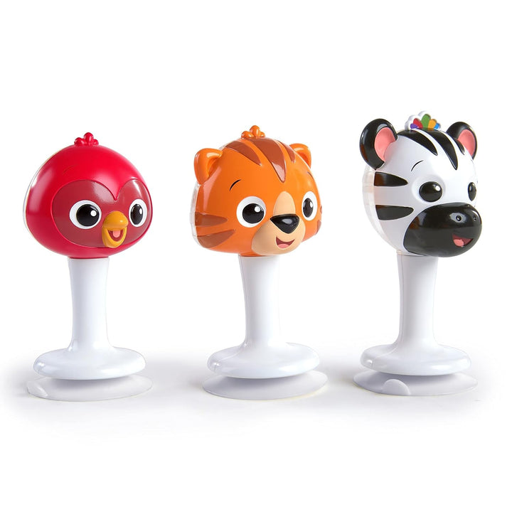 Baby Einstein, jucărie cu rotiță lipicioasă, perfectă pentru călătorii sau deplasări, bază absorbantă pentru fixarea pe suprafețe netede ,1 bucată (pachet de 1) Jucarii Bebe Naty Shop Rattle Jingle Mărime M