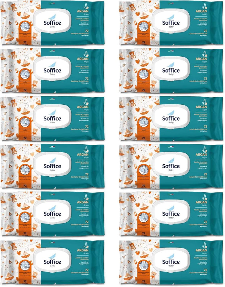 Feuchttücher Für Neugeborene, 72 Stück, Pop-Up Argan – Zubehör Und Produkte Für Die Hygiene Des Babys, Ideal Für Windelwechsel Und Kindergarten – Baby Wipes Sanft Und Reinigend – 12 Packungen Naty Shop