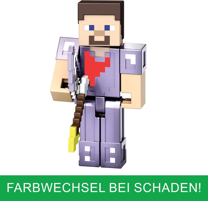 Mattel Minecraft Ender Dragon Action Figure Set, lumini, zgomot și ceață cu Steve și Enderman, True To Scale la aproximativ 8 cm înălțime Figuri HTN25 Action figures Naty Shop