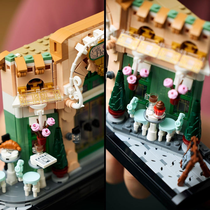 LEGO Icons French Café - Decorațiuni pentru sufragerie sau birou - Set de construcție pentru adulți, inclusiv fațadă pitorească, ghivece de flori suspendate și scaune - Cadou pentru bărbați și femei 10362 Seturi de constructie Besuche den LEGO-Store