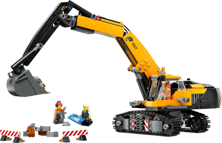 LEGO City Crawler Excavator, excavator de jucărie pentru copii de la 8 ani, jucărie de construcție cu model de excavator, camion construibil cu accesorii și 3 minifigurine 60420 Seturi de constructie Besuche den LEGO-Store