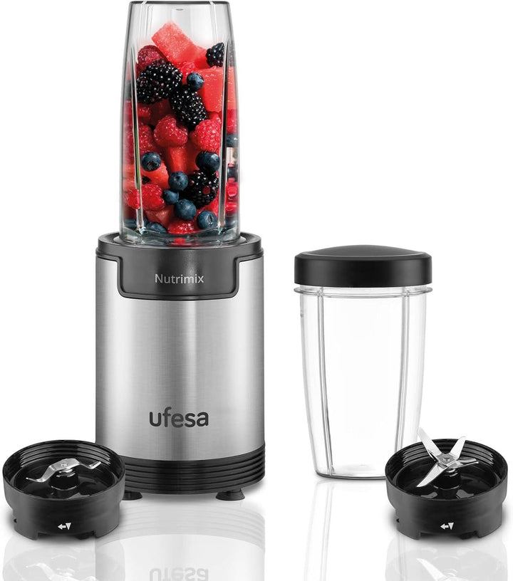 Ufesa White Gold Standmixer, 1500W Leistung, 1,5L Glaskrug, Geschwindigkeitsregler Mit Led-Licht, Ice Crusher, 6 Herausnehmbare Edelstahlklingen, 2 Geschwindigkeiten + TURBO Mama si Copilul Naty Shop 900W Sport 0,5L-0,8L