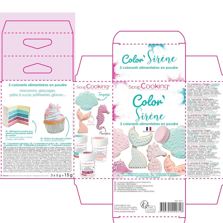 Scrapcooking, set 3 coloranți alimentari pudră Coloranti Alimentari Naty Shop