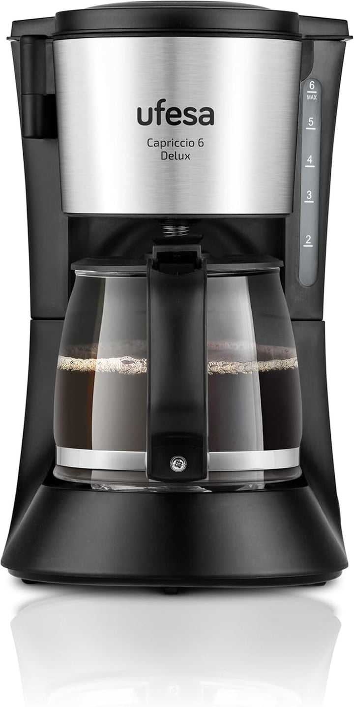 Espressor Ufesa CG7114 Capriccio Drip, 6 cești, 600W, carafă 0.6L, sistem anti-picurare, oprire automată, albastru