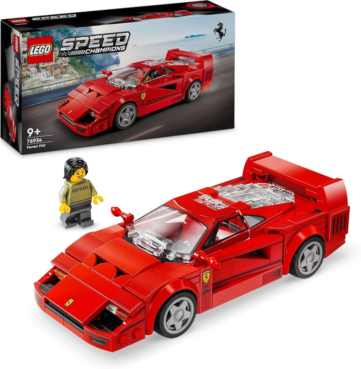 LEGO Speed Champions Ferrari F40 Super Sports Car, Playset cu mașină de jucărie construibilă și șofer minifigurină, set de construcție de colecție pentru copii, cadou pentru băieți și fete 76934 Seturi de constructie Besuche den LEGO-Store Titlu implicit