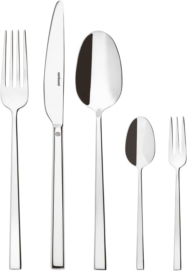 Sambonet 52562-N2 Rock oțel inoxidabil - Set de tacâmuri monobloc din oțel inoxidabil 18/10 Bucatarie Naty Shop Set 12 persoane - 60 bucăți