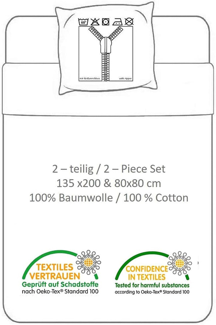 Lenjerie de pat pentru copii, filme si desene animate, reversibila, bumbac Lenjerie de pat - copii Naty Shop