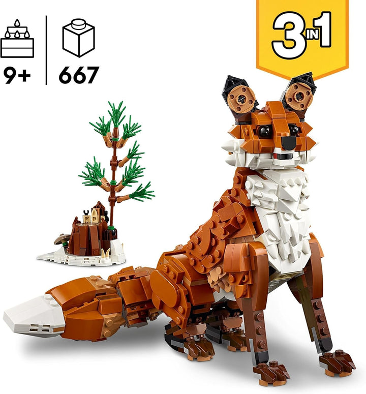 LEGO Creator Forest Animals: Red Fox, set de animale cu jucărie cu vulpe, bufniță și veveriță, figuri de animale de pădure cu care să te joci și să le afișezi, cadou creativ pentru băieți și fete de la 9 ani 31154 Seturi de constructie Besuche den LEGO-Store