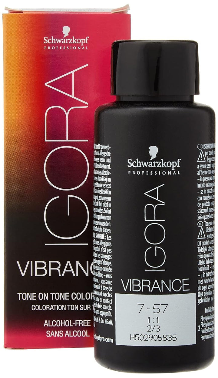 Schwarzkopf Igora Royal Premium Colorant pentru păr 60 g Vopsea pentru par Naty Shop 7-57 Blond mediu auriu cupru 1 bucată (pachet de 1)