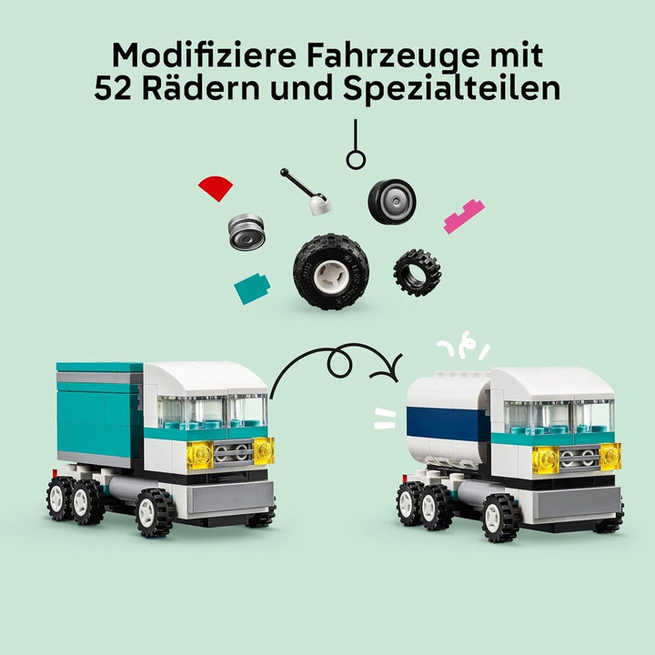 LEGO Classic Creative Vehicles, set de cărămizi de construcție pentru mașini model colorate, inclusiv camion, mașină de poliție și vehicule de construcții, mașini de jucărie construibile pentru copii, cadou pentru băieți și fete de la 5 ani 11036 Seturi de constructie Besuche den LEGO-Store