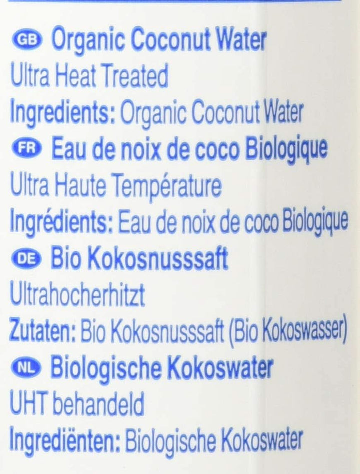 FOCO Apă de nucă de cocos organică, pură, răcoritoare, băutură sport, 100 % apă de nucă de cocos - 6 X 1 litru Naty Shop