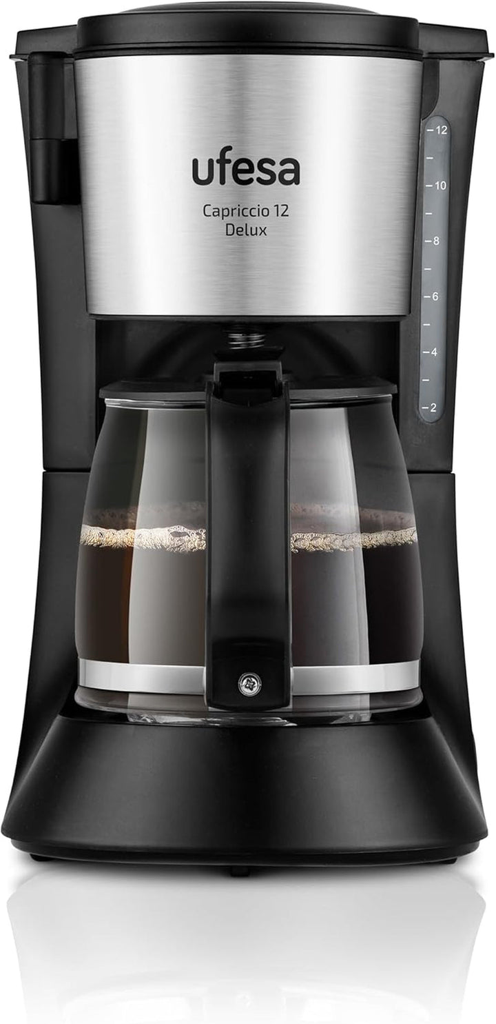 Espressor Ufesa CG7114 Capriccio Drip, 6 cești, 600W, carafă 0.6L, sistem anti-picurare, oprire automată, albastru