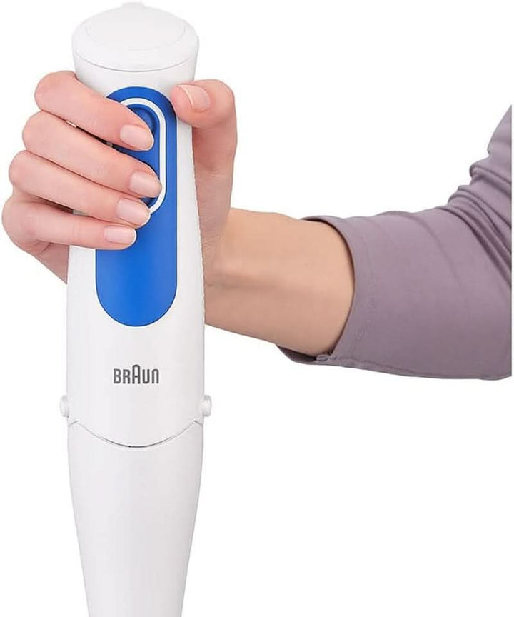 Braun Multiquick 3 MQ 3000 Smoothie+ Stabmixer – Pürierstab Mit 2 Geschwindigkeiten, Powerbell plus Und Splashcontrol-Technologie, 700 Watt, Inkl. 600 Ml Mix- & Messbecher, Blau/Weiß Bucatarie Naty Shop