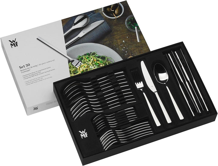 WMF Atria Besteck Set 12 Personen, Essbesteck 60 Teilig, Monobloc-Messer, Cromargan Edelstahl Poliert, Spülmaschinenfest Bucatarie Naty Shop