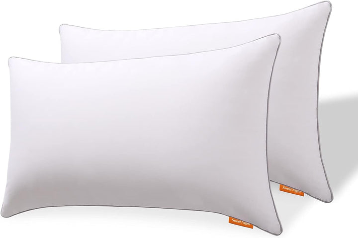 Pernă Sweetnight 40X40 Set de 2, umplutură de pernă din fibre de lemn din poliester, pernă moale și de susținere pentru toate pozițiile de dormit, pernă de dormit respirabilă, lavabilă cu fermoar Perne standard Naty Shop 2 bucăți (1 pachet) 48X74Cm