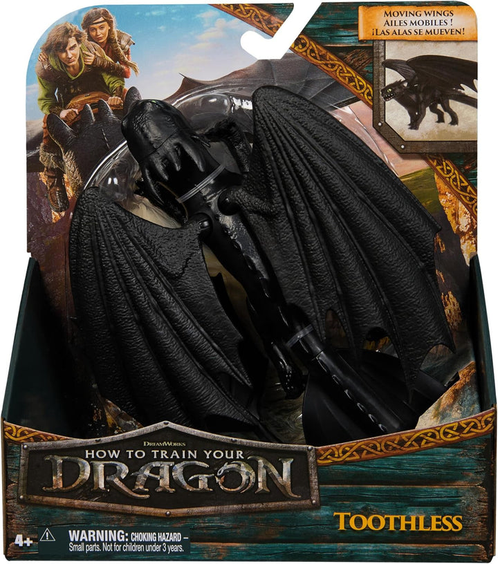 Dreamworks How to Train Your Dragon, 22cm lungime dragon de bază figura Toothless, jucărie pentru copii cu vârsta de 4+ Action figures Naty Shop