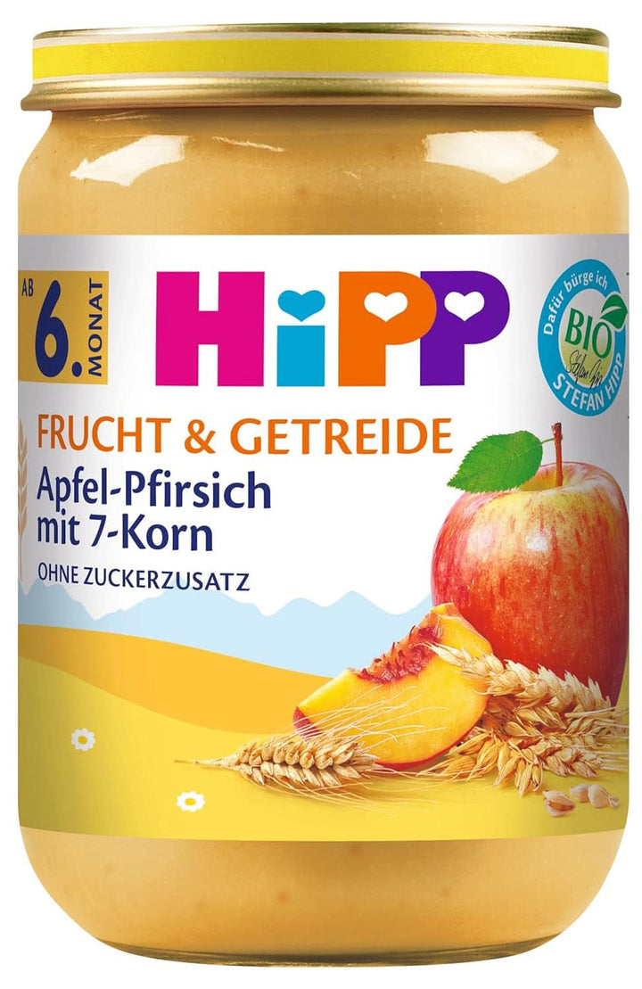 Hipp Pere-Banane cu biscuiți, pachet de 6 (6 X 190 grame) Mama si Copilul Naty Shop 190 grame Mix fructe