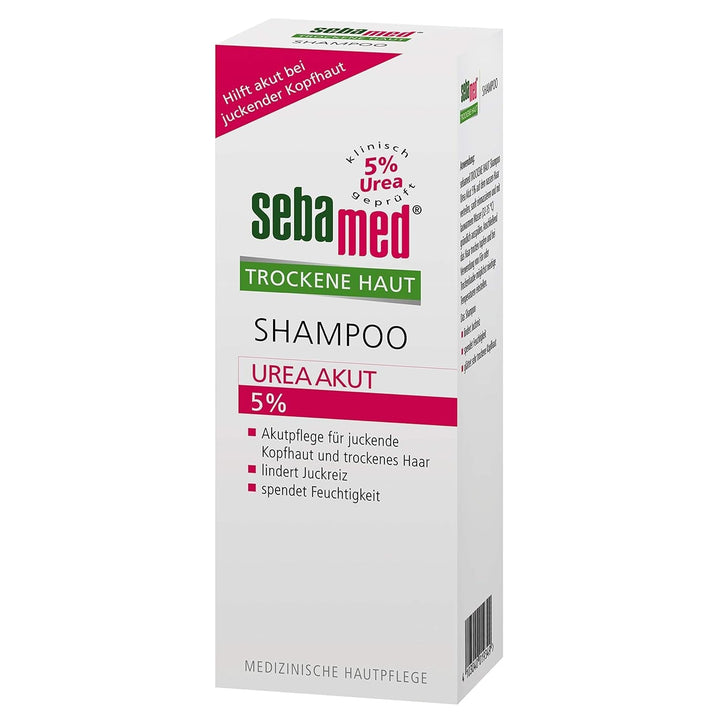 Șampon SEBAMED Urea Akut 5%, calmează vizibil mâncărimea scalpului uscat și ajută la restabilirea echilibrului de hidratare al pielii și părului Naty Shop