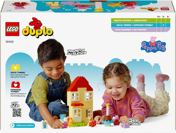LEGO DUPLO Peppa's Birthday House: Jucărie creativă cu 3 figuri, casă de jucărie de construit și reconstruit pentru copii de la 2 ani, băieți și fete, promovează dexteritatea 10433 Seturi de constructie Besuche den LEGO-Store