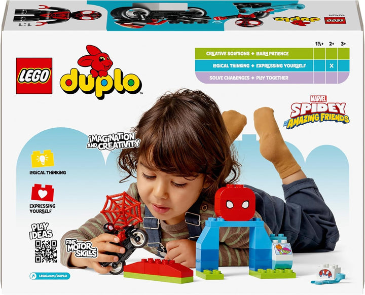 LEGO DUPLO Marvel Spins Motorcycle Adventure, Playset de fantezie pentru serialul TV Spidey și super prietenii săi, jucărie educativă de construit și reconstruit pentru copiii de 2 ani și peste 10424 Seturi de constructie Besuche den LEGO-Store
