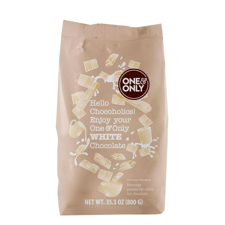One&Only Chocolate Powder White 1 Kg - Pudră pentru băuturi cu cel mai fin unt de cacao Cacao si Ciocolata Calda Naty Shop