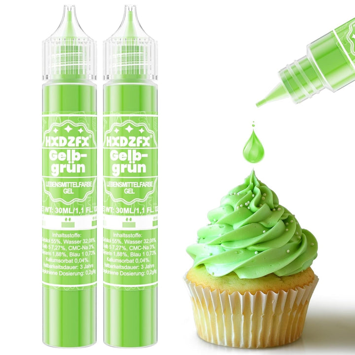 Coloranti alimentari gel, 2 x 30 ml, diverse culori Coloranti Alimentari Naty Shop Galben-verde