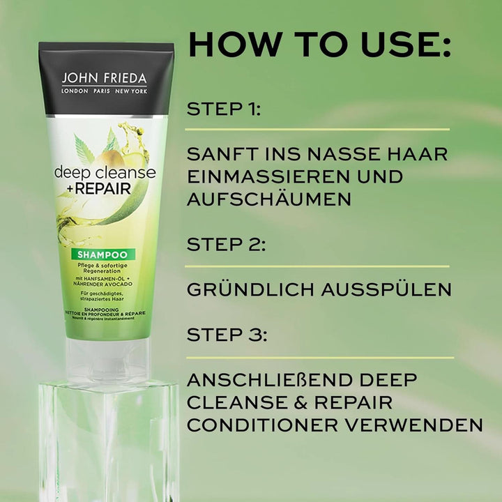 John Frieda, sampon reparator pentru par deteriorat Detox+Repair, 250 ml Duș și baie Naty Shop