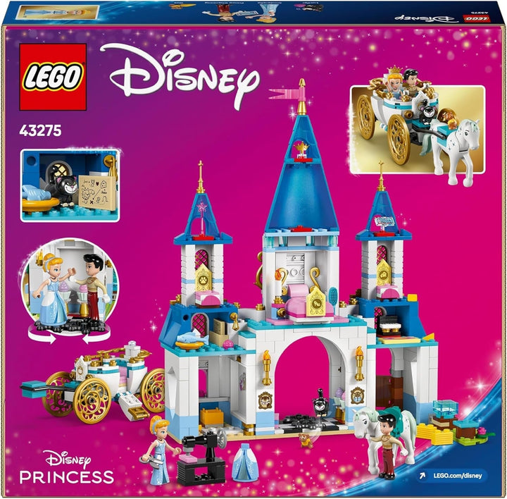 LEGO Ç€ Castelul prințesei Disney Cenușăreasa și trăsura trasă de cai, set pentru fete de la 6 ani, jucărie fantastică cu prințesa Cenușăreasa și prințul fermecător mini păpuși, idee de cadou pentru fanii Disney 43275 Seturi de constructie Besuche den LEGO-Store