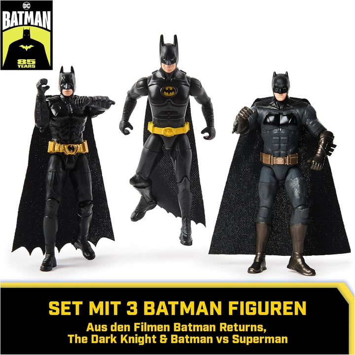 Set Ultimate Batman cu 3 figurine Batman (10 cm) din filmele Batman Returns, The Dark Knight și Batman V. Superman. De la 3 ani Action figures Naty Shop