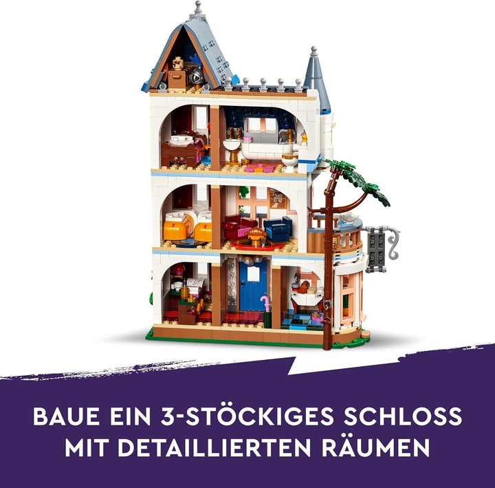 Castelul LEGO Friends cu cazare de vacanță, hotel Playset pentru copii și adolescenți de la 12 ani cu 4 figurine, câine și accesorii, idee de cadou pentru fete și băieți 42638 Seturi de constructie Besuche den LEGO-Store