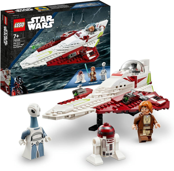 LEGO Star Wars Luptătorul stelar Jedi al lui Obi-Wan Kenobi, jucărie construibilă cu Taun We, figurină droid și sabie laser, Set Atacul clonelor 75333 Seturi de constructie Besuche den LEGO-Store Pat de o persoană