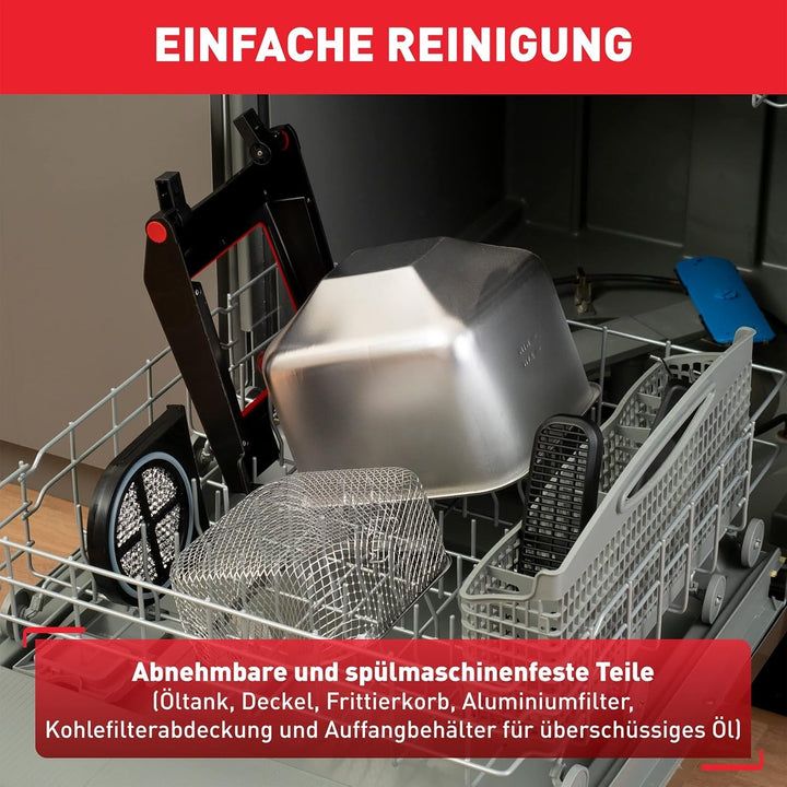 Tefal FR600D Clear Duo Deep Fryer, prăjire cu mai puțin fum și mirosuri, capacitate 1,2 kg, termostat, cronometru, fereastră mare de vizualizare fără ceață Electrocasnice Naty Shop