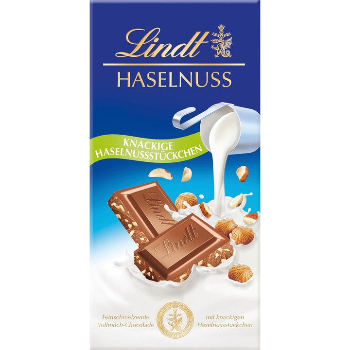 Lindt Chocolate, baton de 100 grame Naty Shop Lapte integral cu alune