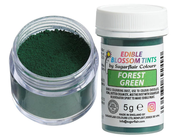 Sugarflair Blossom Tint Dust Lebensmittelfarbe Pulver Forest Green - Lebensmittel Farbe Pulver Für Kuchenoberflächen, Zuckerpaste, Fondant, Zuckerguss, Schokolade, Buttercreme, Macarons Und Mehr - 5G Coloranti Alimentari Naty Shop Default Title