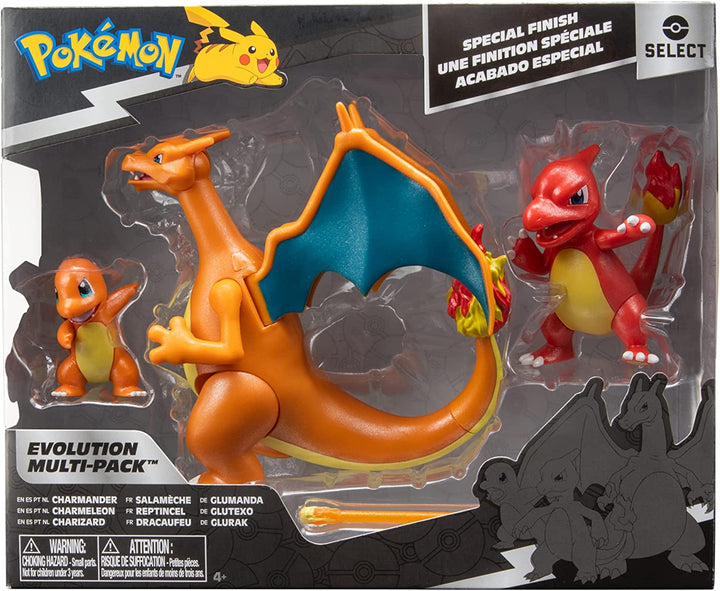 Pokémon PKW2777 - Select Development Multipacks - Glumanda, Glutexo, Glurak, Playset oficial cu figuri Action figures Naty Shop