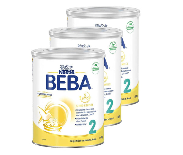 Nestle BEBA 2 Lapte praf de continuare după luna a 6-a, cu complex 5 HMO, numai lactoză, fără ulei de palmier, pachet de 3 (3 X 800G) Mama si Copilul Naty Shop Dupa luna 6-a 3 x 800 grame